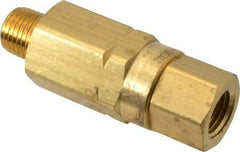 Specialty Mfr - 1/4" Brass Check Valve - Inline, MNPT x FNPT, 3,000 WOG - USA Tool & Supply