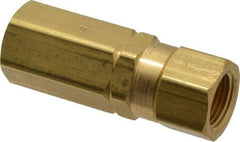 Specialty Mfr - 3/8" Brass Check Valve - Inline, FNPT x FNPT, 3,000 WOG - USA Tool & Supply