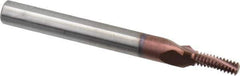 Carmex - 1/4-28 UNF, 0.157" Cutting Diam, 3 Flute, Solid Carbide Helical Flute Thread Mill - Internal Thread, 0.45" LOC, 2-1/2" OAL, 1/4" Shank Diam - USA Tool & Supply