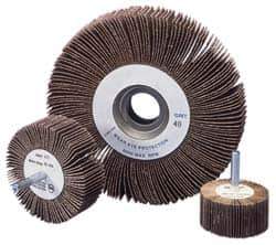 Norton - 6" Diam, 80 Grit Aluminum Oxide Unmounted Flap Wheel - 1" Hole, 2" Wide, Coated, Medium Grade, 6,200 Max RPM , Cloth Backing - USA Tool & Supply