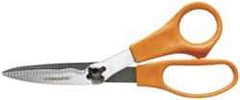 Fiskars - 2-1/2" LOC, 7-1/2" OAL Stainless Steel Premier Take Apart Shears - Ambidextrous, Serrated, Plastic Straight Handle, For Fabrics, Textiles - USA Tool & Supply