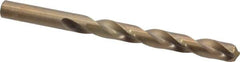 Hertel - 13/32" 135° Cobalt Jobber Drill - Oxide/Gold Finish, Right Hand Cut, Spiral Flute, Straight Shank, 5-1/4" OAL, Split Point - USA Tool & Supply