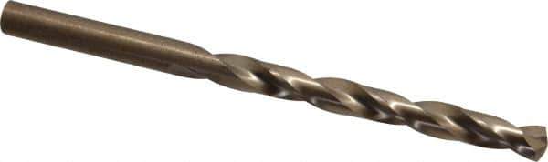 Hertel - Letter H 135° Cobalt Jobber Drill - Oxide/Gold Finish, Right Hand Cut, Spiral Flute, Straight Shank, 4-1/8" OAL, Split Point - USA Tool & Supply