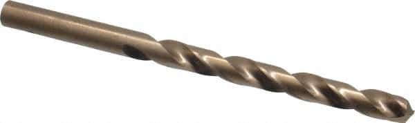 Hertel - Letter J 135° Cobalt Jobber Drill - Oxide/Gold Finish, Right Hand Cut, Spiral Flute, Straight Shank, 4-1/8" OAL, Split Point - USA Tool & Supply