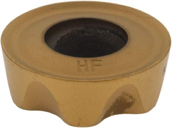Kennametal - RCGT64 HF Grade KC725M Carbide Milling Insert - TiN/TiCN/TiN Finish, 1/4" Thick, 3/4" Inscribed Circle - USA Tool & Supply