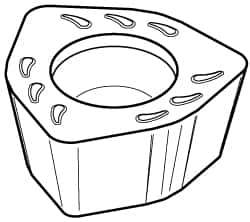 Kennametal - WPMW315 HN Grade KC522M Carbide Milling Insert - TiAlN Finish, 0.1378" Thick, 5/16" Inscribed Circle, 1.5mm Corner Radius - USA Tool & Supply