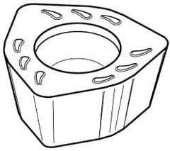 Kennametal - WPMW315 HN Grade KC525M Carbide Milling Insert - TiAlN Finish, 0.1378" Thick, 5/16" Inscribed Circle, 1.5mm Corner Radius - USA Tool & Supply