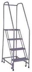 Cotterman - 70" 4 Step Ladder - 350 Lb Capacity, 40" Platform Height, 30" Base Width x 31" Depth, Grip Strut - USA Tool & Supply