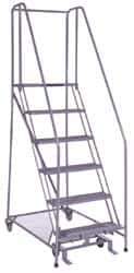 Ballymore - 90" 6 Step Ladder - 350 Lb Capacity, 60" Platform Height, 30" Base Width x 46" Depth, Grip Strut - USA Tool & Supply