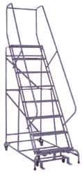 Cotterman - 110" 8 Step Ladder - 450 Lb Capacity, 80" Platform Height, 32" Base Width x 58" Depth, Expanded Metal Tread - USA Tool & Supply