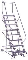 Cotterman - 110" 8 Step Ladder - 450 Lb Capacity, 80" Platform Height, 32" Base Width x 58" Depth, Expanded Metal Tread - USA Tool & Supply