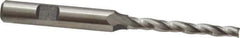 Made in USA - 0.5° Taper Angle per Side, 3/16" Small End Diam, 1-3/4" LOC, High Speed Steel 3 Flute Tapered Square End Mill - 3-7/8" OAL, 3/8" Shank Diam, Spiral Flute - USA Tool & Supply