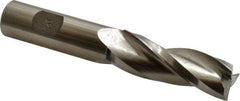 Made in USA - 1° Taper Angle per Side, 3/4" Small End Diam, 2-1/4" LOC, High Speed Steel 3 Flute Tapered Square End Mill - 4-3/4" OAL, 3/4" Shank Diam - USA Tool & Supply