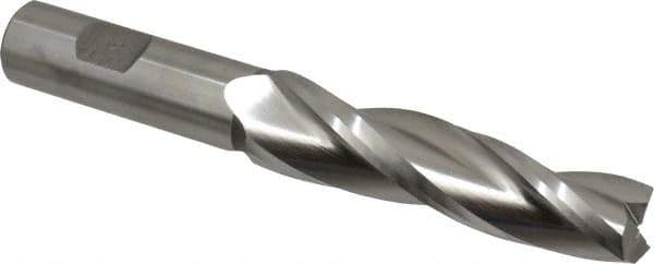 Made in USA - 1° Taper Angle per Side, 3/4" Small End Diam, 3-1/4" LOC, High Speed Steel 3 Flute Tapered Square End Mill - 5-3/4" OAL, 3/4" Shank Diam, Spiral Flute - USA Tool & Supply