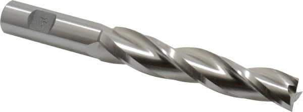 Made in USA - 1° Taper Angle per Side, 3/4" Small End Diam, 4-1/4" LOC, High Speed Steel 3 Flute Tapered Square End Mill - 6-3/4" OAL, 3/4" Shank Diam - USA Tool & Supply