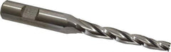 Made in USA - 1.5° Taper Angle per Side, 1/4" Small End Diam, 2-1/4" LOC, High Speed Steel 3 Flute Tapered Square End Mill - 4-1/4" OAL, 1/2" Shank Diam, Spiral Flute - USA Tool & Supply