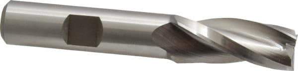 Made in USA - 1.5° Taper Angle per Side, 1/2" Small End Diam, 1-1/4" LOC, High Speed Steel 3 Flute Tapered Square End Mill - 3-1/4" OAL, 1/2" Shank Diam, Spiral Flute - USA Tool & Supply