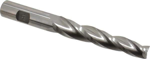 Made in USA - 1.5° Taper Angle per Side, 1/2" Small End Diam, 3-1/4" LOC, High Speed Steel 3 Flute Tapered Square End Mill - 5-1/2" OAL, 5/8" Shank Diam, Spiral Flute - USA Tool & Supply