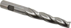 Made in USA - 1.5° Taper Angle per Side, 1/2" Small End Diam, 3-1/4" LOC, High Speed Steel 3 Flute Tapered Square End Mill - 5-1/2" OAL, 5/8" Shank Diam, Spiral Flute - USA Tool & Supply