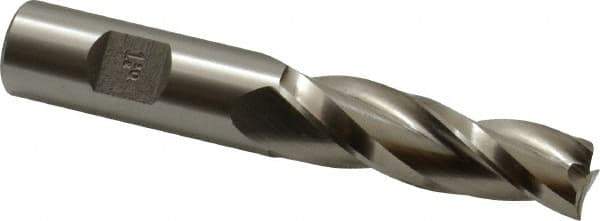 Made in USA - 1.5° Taper Angle per Side, 5/8" Small End Diam, 2-1/4" LOC, High Speed Steel 3 Flute Tapered Square End Mill - 4-1/2" OAL, 3/4" Shank Diam, Spiral Flute - USA Tool & Supply