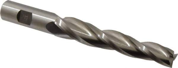 Made in USA - 1.5° Taper Angle per Side, 5/8" Small End Diam, 4-1/4" LOC, High Speed Steel 3 Flute Tapered Square End Mill - 6-1/2" OAL, 3/4" Shank Diam, Spiral Flute - USA Tool & Supply