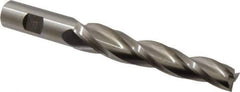 Made in USA - 1.5° Taper Angle per Side, 5/8" Small End Diam, 4-1/4" LOC, High Speed Steel 3 Flute Tapered Square End Mill - 6-1/2" OAL, 3/4" Shank Diam, Spiral Flute - USA Tool & Supply