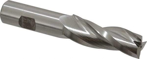 Made in USA - 1.5° Taper Angle per Side, 3/4" Small End Diam, 2-1/4" LOC, High Speed Steel 3 Flute Tapered Square End Mill - 4-1/2" OAL, 3/4" Shank Diam, Spiral Flute - USA Tool & Supply