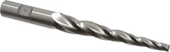 Made in USA - 3° Taper Angle per Side, 1/4" Small End Diam, 4" LOC, High Speed Steel 3 Flute Tapered Square End Mill - 6-1/2" OAL, 5/8" Shank Diam, Spiral Flute - USA Tool & Supply