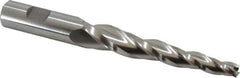 Made in USA - 3° Taper Angle per Side, 3/8" Small End Diam, 4" LOC, High Speed Steel 3 Flute Tapered Square End Mill - 6-1/2" OAL, 3/4" Shank Diam, Spiral Flute - USA Tool & Supply