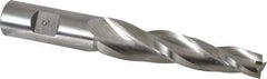 Made in USA - 3° Taper Angle per Side, 1/2" Small End Diam, 3-1/4" LOC, High Speed Steel 3 Flute Tapered Square End Mill - 5-1/2" OAL, 3/4" Shank Diam, Spiral Flute - USA Tool & Supply