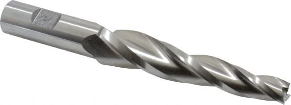Made in USA - 3° 1/2" Small End Diam, 4" LOC, 3 Flute High Speed Steel Tapered Square End Mill - USA Tool & Supply