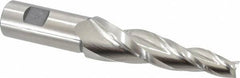 Made in USA - 5° Taper Angle per Side, 1/2" Small End Diam, 4" LOC, High Speed Steel 3 Flute Tapered Square End Mill - 6-1/2" OAL, 1" Shank Diam, Spiral Flute - USA Tool & Supply