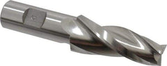 Made in USA - 5° Taper Angle per Side, 5/8" Small End Diam, 2-1/4" LOC, High Speed Steel 3 Flute Tapered Square End Mill - 4-1/2" OAL, 3/4" Shank Diam, Spiral Flute - USA Tool & Supply