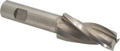 Made in USA - 5° Taper Angle per Side, 3/4" Small End Diam, 2-1/4" LOC, High Speed Steel 3 Flute Tapered Square End Mill - 4-3/4" OAL, 3/4" Shank Diam, Spiral Flute - USA Tool & Supply