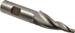Made in USA - 10° Taper Angle per Side, 3/16" Small End Diam, 2-1/4" LOC, High Speed Steel 3 Flute Tapered Square End Mill - 4-1/2" OAL, 3/4" Shank Diam, Spiral Flute - USA Tool & Supply