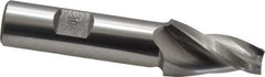 Made in USA - 10° Taper Angle per Side, 3/8" Small End Diam, 1-1/4" LOC, High Speed Steel 3 Flute Tapered Square End Mill - 3-3/8" OAL, 5/8" Shank Diam, Spiral Flute - USA Tool & Supply