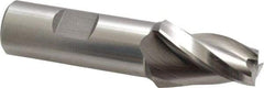 Made in USA - 10° Taper Angle per Side, 1/2" Small End Diam, 1-1/4" LOC, High Speed Steel 3 Flute Tapered Square End Mill - 3-1/2" OAL, 3/4" Shank Diam, Spiral Flute - USA Tool & Supply