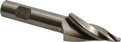 Made in USA - 15° Taper Angle per Side, 3/32" Small End Diam, 1-1/2" LOC, High Speed Steel 3 Flute Tapered Square End Mill - 3-3/4" OAL, 1/2" Shank Diam, Spiral Flute - USA Tool & Supply