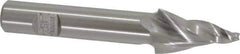 Made in USA - 15° Taper Angle per Side, 1/8" Small End Diam, 1-1/4" LOC, High Speed Steel 3 Flute Tapered Square End Mill - 3-1/4" OAL, 5/8" Shank Diam, Spiral Flute - USA Tool & Supply