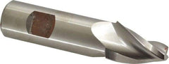 Made in USA - 15° Taper Angle per Side, 5/16" Small End Diam, 1" LOC, High Speed Steel 3 Flute Tapered Square End Mill - 3-1/4" OAL, 3/4" Shank Diam, Spiral Flute - USA Tool & Supply