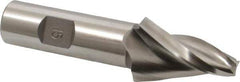 Made in USA - 15° Taper Angle per Side, 5/16" Small End Diam, 1-1/2" LOC, High Speed Steel 3 Flute Tapered Square End Mill - 3-3/4" OAL, 3/4" Shank Diam, Spiral Flute - USA Tool & Supply