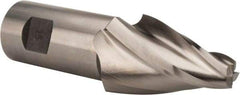 Made in USA - 15° Taper Angle per Side, 1/2" Small End Diam, 2-1/4" LOC, High Speed Steel 4 Flute Tapered Square End Mill - 4-3/4" OAL, 1-1/4" Shank Diam, Spiral Flute - USA Tool & Supply