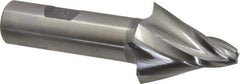 Made in USA - 20° Taper Angle per Side, 1/4" Small End Diam, 1-1/2" LOC, High Speed Steel 4 Flute Tapered Square End Mill - 3-7/8" OAL, 3/4" Shank Diam, Spiral Flute - USA Tool & Supply