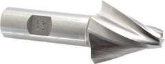 Made in USA - 20° Taper Angle per Side, 3/8" Small End Diam, 1-1/2" LOC, High Speed Steel 4 Flute Tapered Square End Mill - 3-7/8" OAL, 3/4" Shank Diam, Spiral Flute - USA Tool & Supply