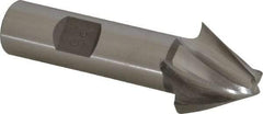 Made in USA - 25° Taper Angle per Side, 5/16" Small End Diam, 3/4" LOC, High Speed Steel 4 Flute Tapered Square End Mill - 3" OAL, 5/8" Shank Diam, Spiral Flute - USA Tool & Supply