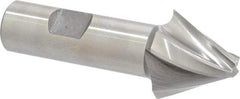 Made in USA - 25° Taper Angle per Side, 5/16" Small End Diam, 1" LOC, High Speed Steel 4 Flute Tapered Square End Mill - 3-3/8" OAL, 3/4" Shank Diam, Spiral Flute - USA Tool & Supply