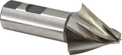 Made in USA - 25° Taper Angle per Side, 5/16" Small End Diam, 1-1/2" LOC, High Speed Steel 4 Flute Tapered Square End Mill - 4" OAL, 1" Shank Diam, Spiral Flute - USA Tool & Supply