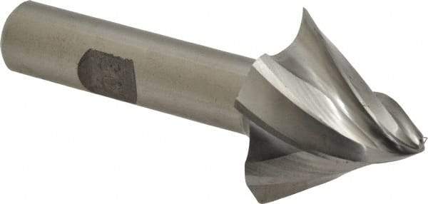 Made in USA - 30° Taper Angle per Side, 1/8" Small End Diam, 1" LOC, High Speed Steel 4 Flute Tapered Square End Mill - 3" OAL, 1/2" Shank Diam - USA Tool & Supply