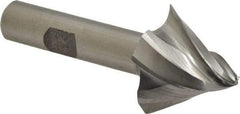 Made in USA - 30° Taper Angle per Side, 1/8" Small End Diam, 1" LOC, High Speed Steel 4 Flute Tapered Square End Mill - 3" OAL, 1/2" Shank Diam - USA Tool & Supply