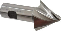 Made in USA - 30° Taper Angle per Side, 1/4" Small End Diam, 1-1/2" LOC, High Speed Steel 4 Flute Tapered Square End Mill - 4-1/8" OAL, 1" Shank Diam, Spiral Flute - USA Tool & Supply